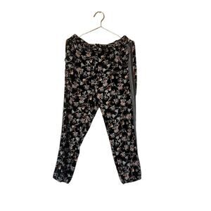 White House Black Market elastic waist floral Joggers track pants size small